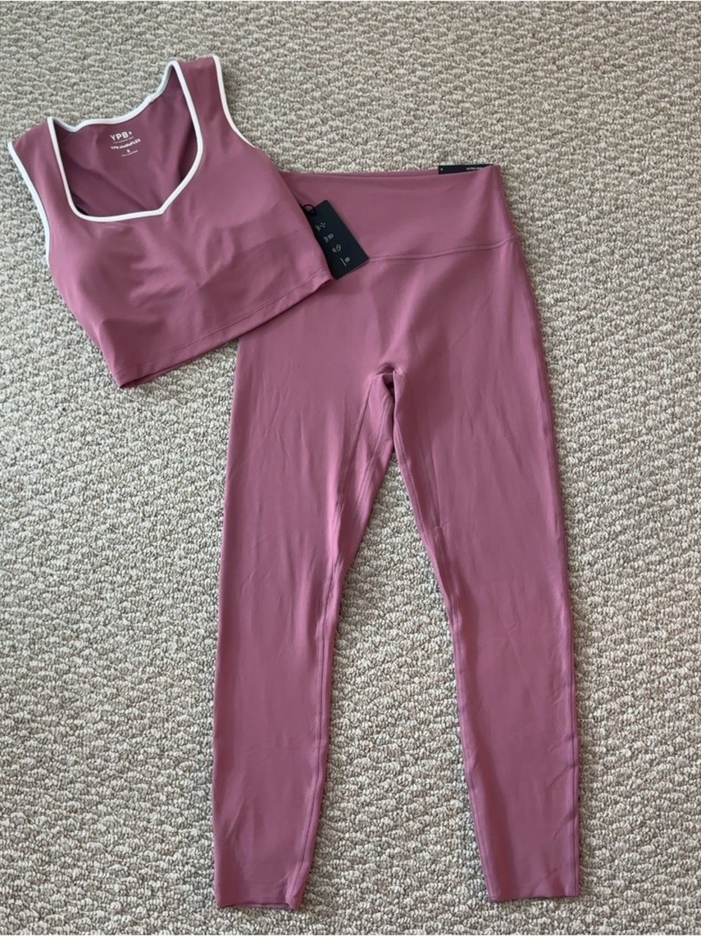 Abercrombie & Fitch Mauve Pink Leggings & Sports Bra Set